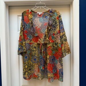 CAbi Multicolor Floral Kimono